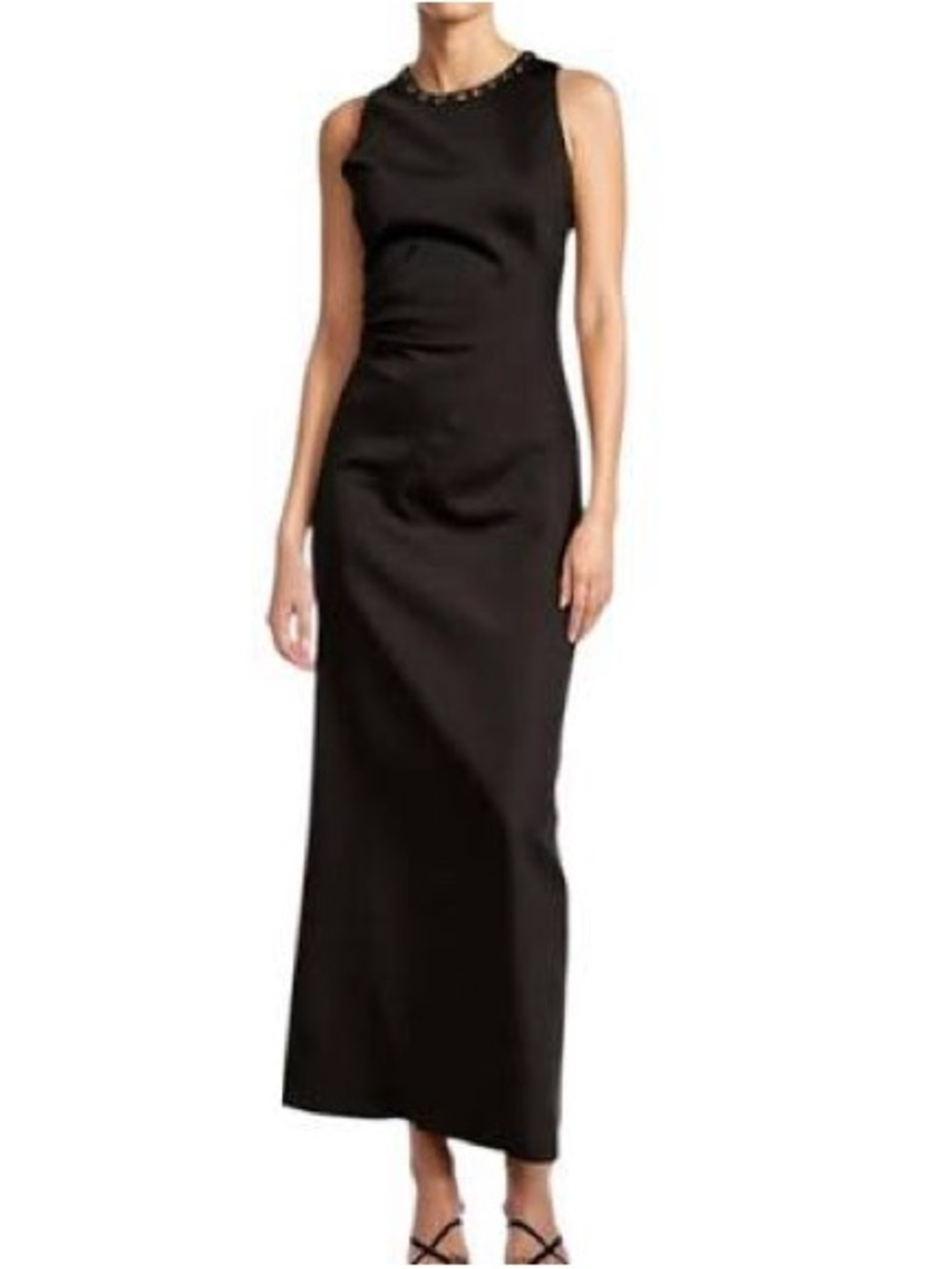 Antonio Melani Sparrow Black Sleeveless Maxi Dress with Studded Neckline